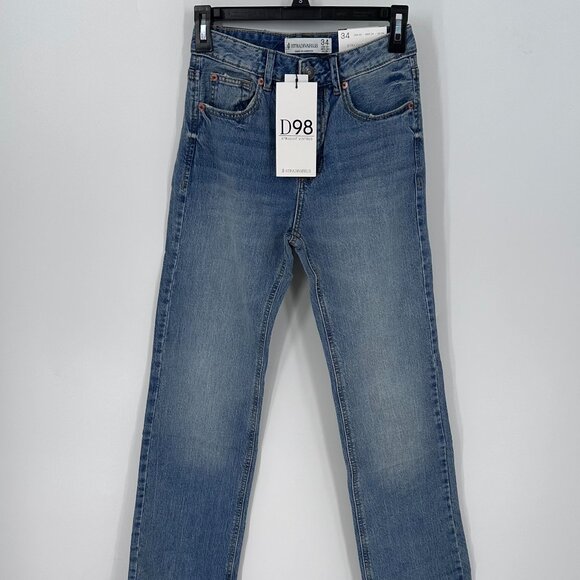 Women's Stradivarius D98 Straight-Leg Vintage Effect Jeans US 2 - Picture 1 of 6